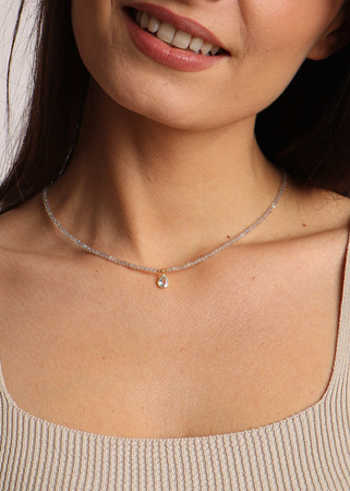Necklace made of natural stones Labradorite, Topaz pendant